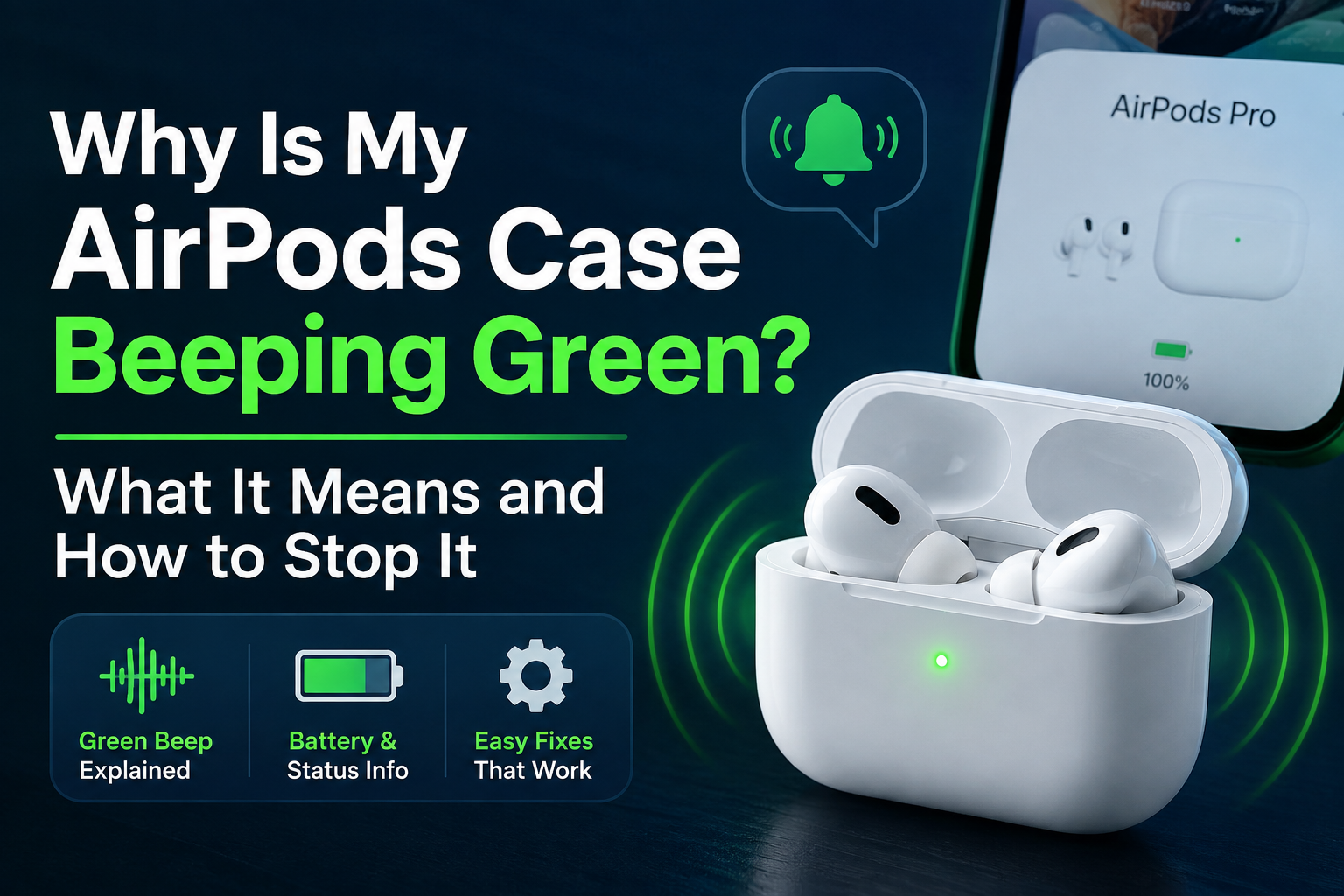 airpods beeping green
